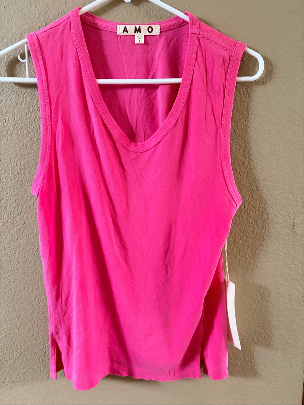 AMO pink  cotton tank top